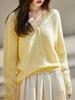 Korean-Style Elegant Wool Knit V-Neck Cardigan for Women - 2025 Fashion Collection