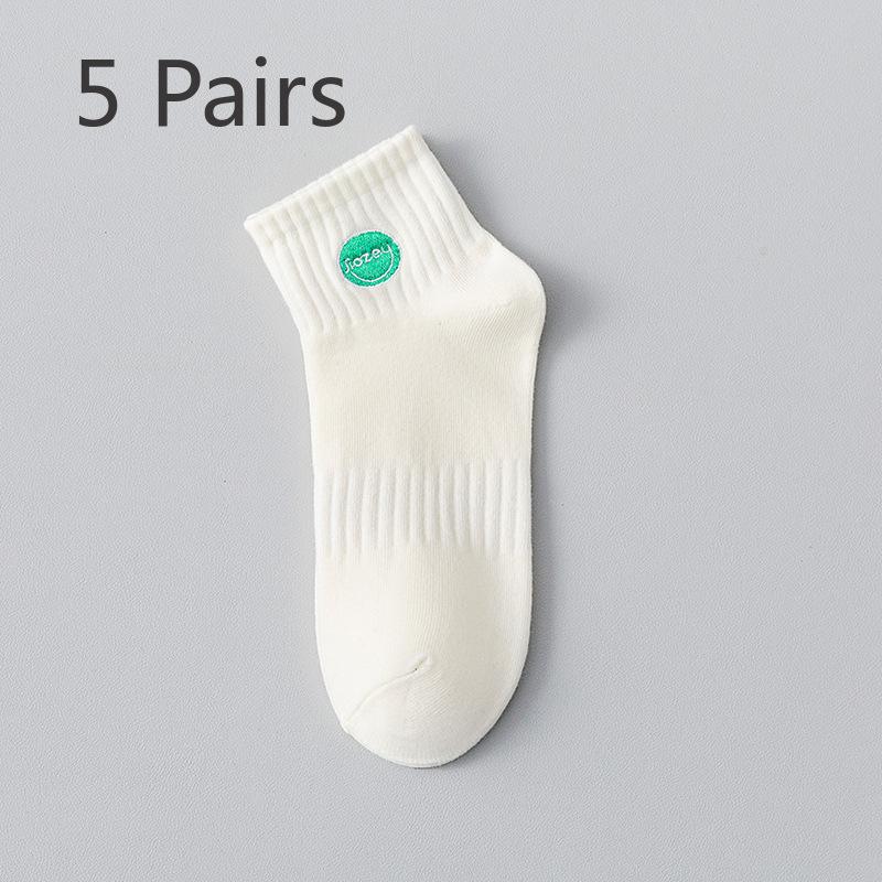 5 Pairs of Men Spring and Autumn Pure Cotton Deodorant Tube Socks