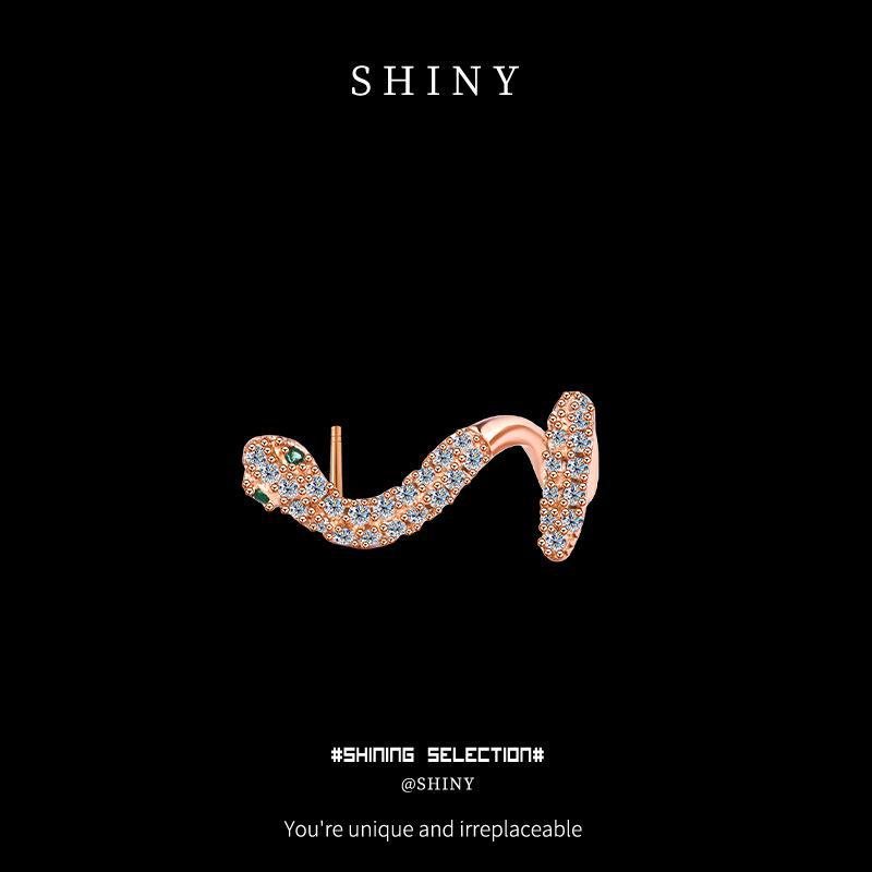 «Серьги класса люкс «Год змеи» из стерлингового серебра 925 пробы — блестящий, простой дизайн для осени и зимы».