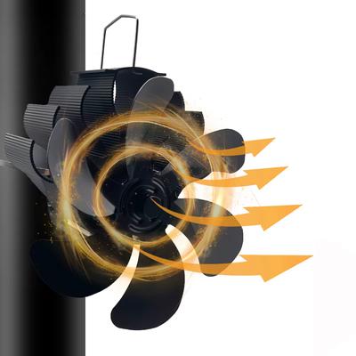 Вентилятор для дровяной печи, 6 лопастей, вентилятор для печи с подогревом, не каминный вентилятор, дровяная печь/печь с дровяной печью, экологически чистый