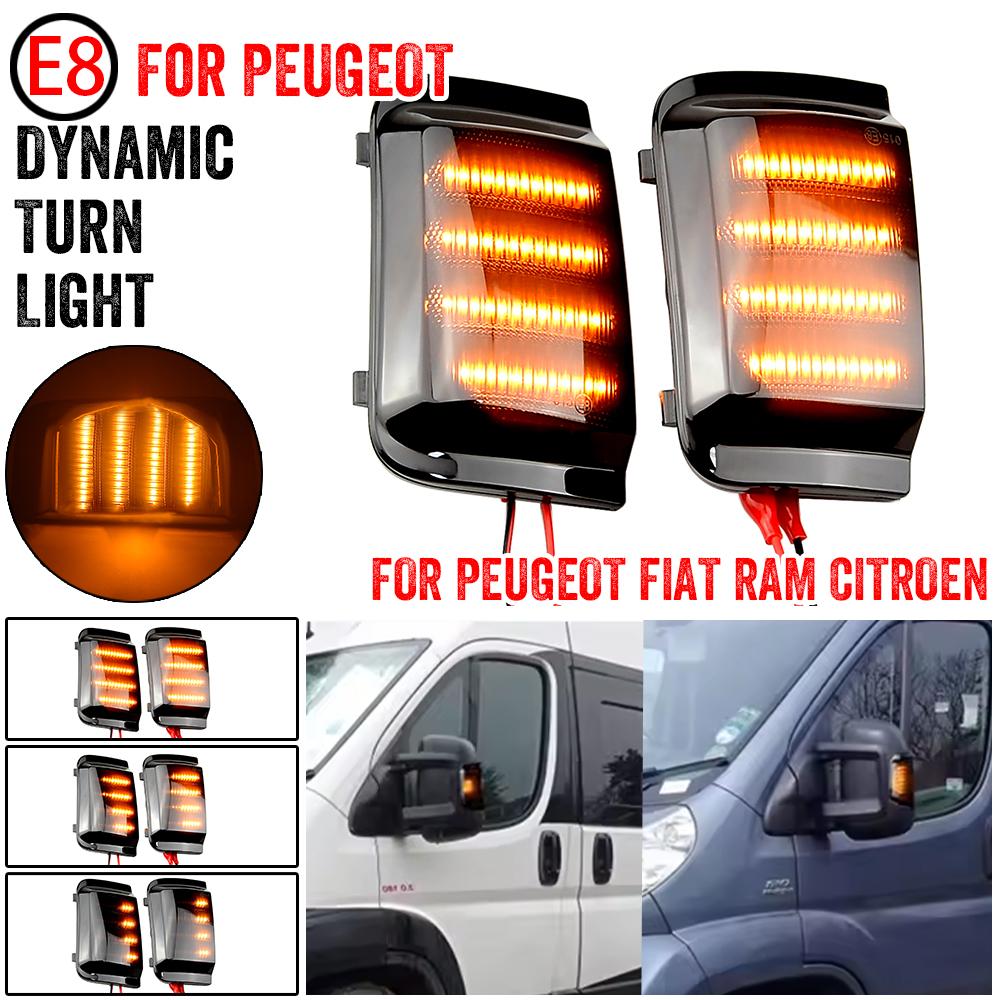 2 шт. Динамическое зеркало для Peugeot Boxer Fiat Ducato Citroen Jumper RELAY RAM PROMASTER Свет Светодиодный Поворотник