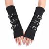 Women Fashion Wrist Mitten Half Finger Punk Hip Hop Party Gloves Unisex Black Gothic Fingerless Gloves