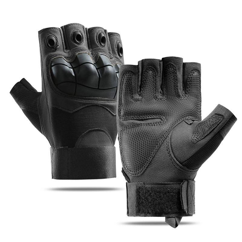 Tactical Half-Finger Gloves Men Softshell Outdoor Sports Cycling Anti-Slip Durable Ultra-Suede