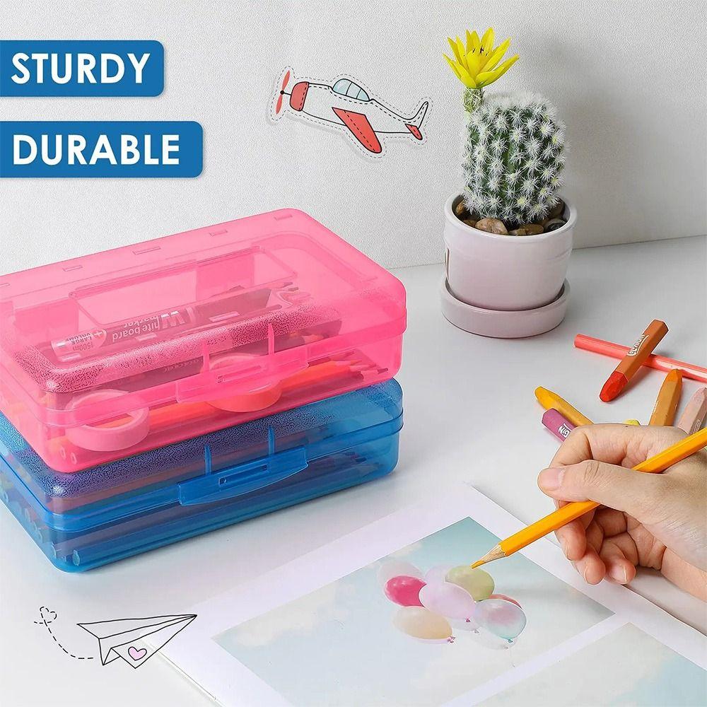 Transparent Pencil Case Large Capacity Marke Pen Organizer Durable Pen Box  School Office