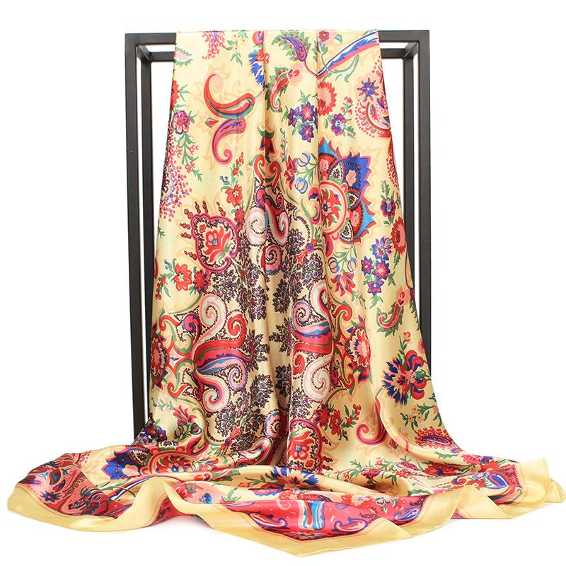 High-quality Luxurious Silk Scarves Headband Scarfs Neck Scarf For Women Chain Silk Scarf Women's Decorative Shawl