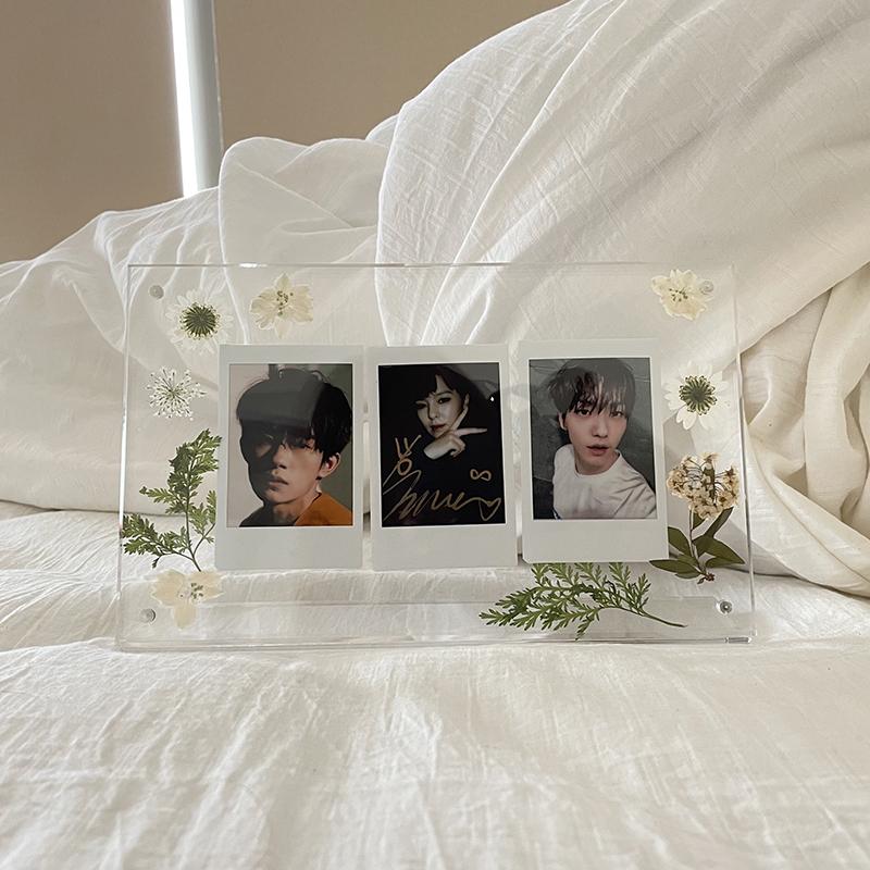 Прозрачная акриловая фоторамка магнитная двухсторонняя фоторамка Kpop держатель для фотокарточек альбом постер тег дисплей стенд настольный