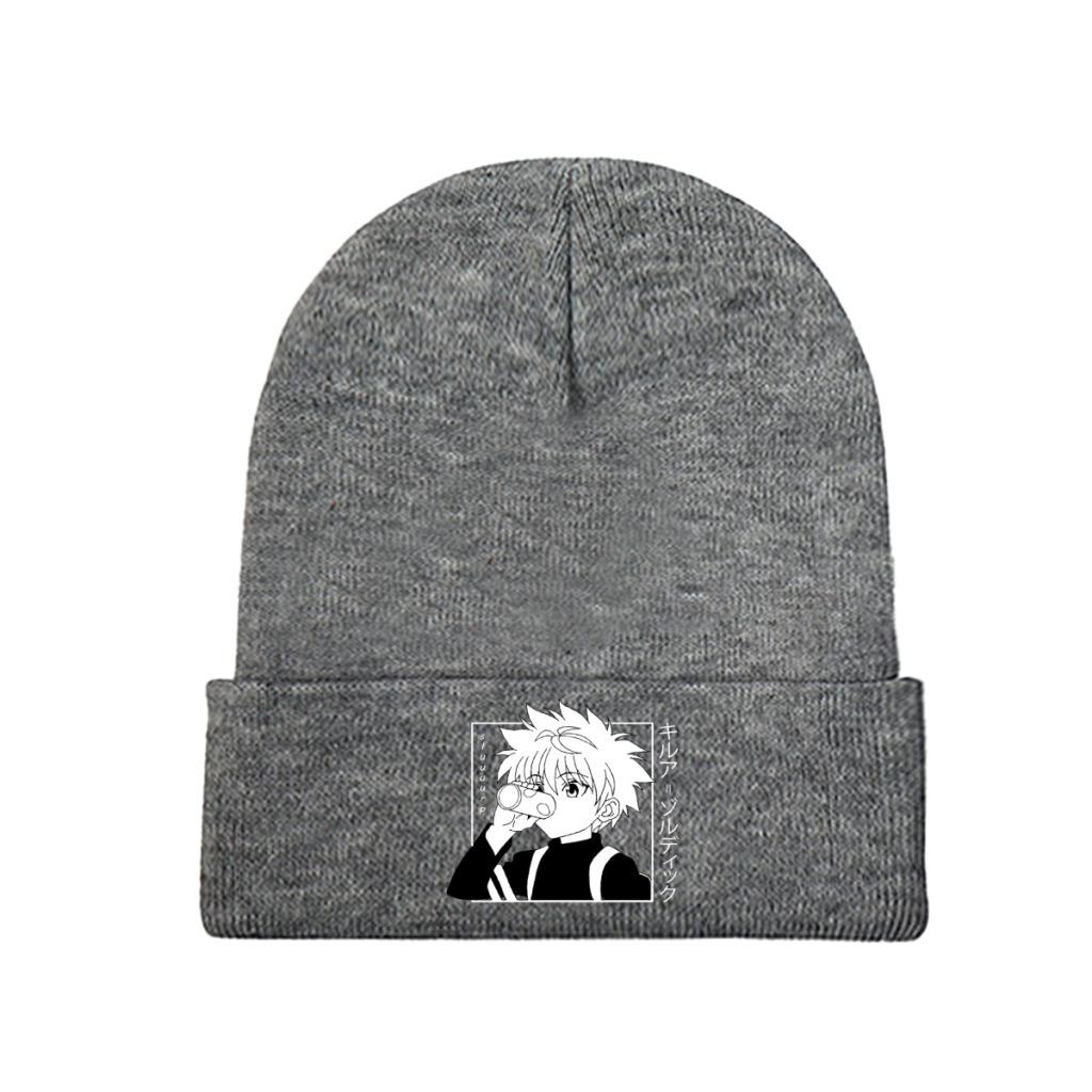 Kawaii Hunter X Hunter Killua Zoldyck Knitted Hat for Women Unisex Skullies Beanies Winter Hats HXH Anime Manga Casual Cap