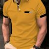 Popular Button Polo Shirt Men's with Digital Printing Pullover, Comfortable and Breathable, with a Collar and Short Sleeves for Outdoor Wear