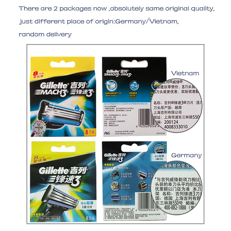 Gillette Mach3 мужское лезвие для бритья для лица, безопасное Mach 3, бритва для лица, 8 шт., ручные лезвия для бороды