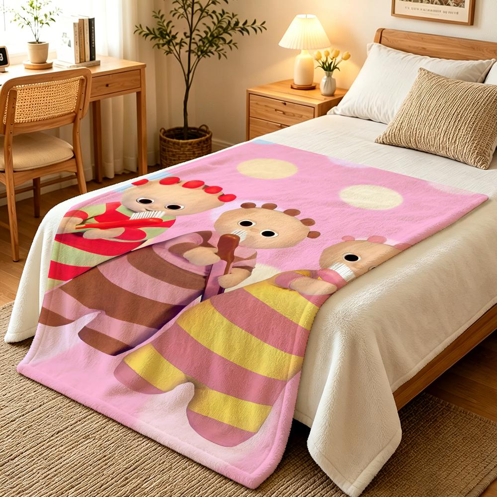 Animation I-In the Night Garden Throw Blankets Soft Warm Flannel Blanket Bedding for Bed Living room Home Sofa