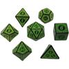 7Pcs/set Pattern Multi-sided Dice Digital Dice Multi-sided Engraving Pattern Dice Set Board Game Accessories
