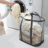 Foldable Mesh Laundry Basket Breathable Laundry Hamper Laundry Organizers Storage Pouch Cloth Hangable Storage Bag For Home