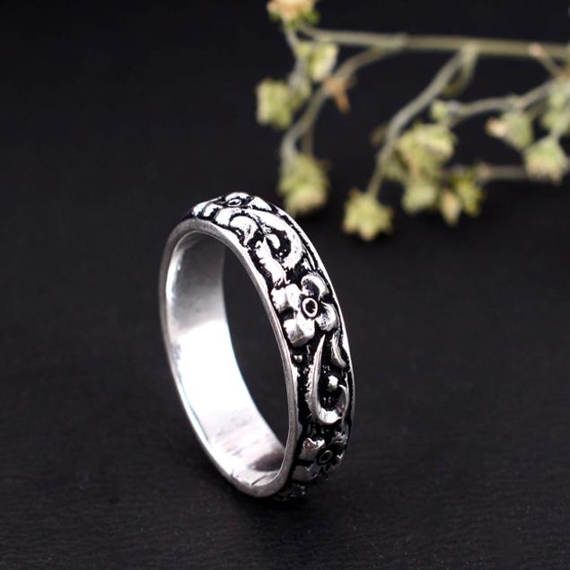 Handmade Silver Arthritis Ring Adjustable Double Band Oxidized Criss Cross Pattern Boho Tribal Jewelry Gift for Women & Men