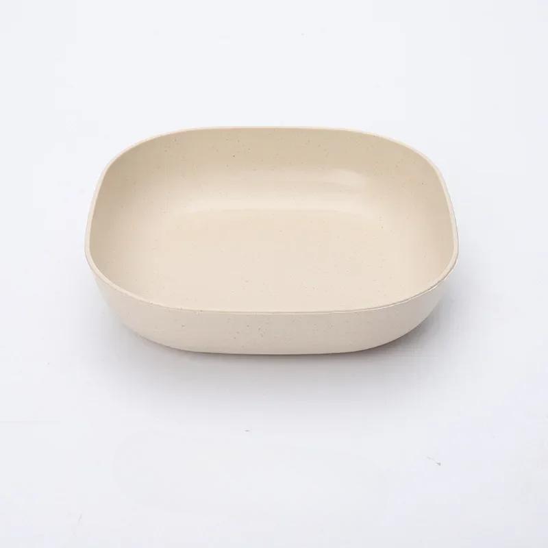 Wheat Straw Plate Set Round Dishes Unbreakable Lightweight Dessert Dinner Plates Home Picnic Fruit Snack Salad Kids