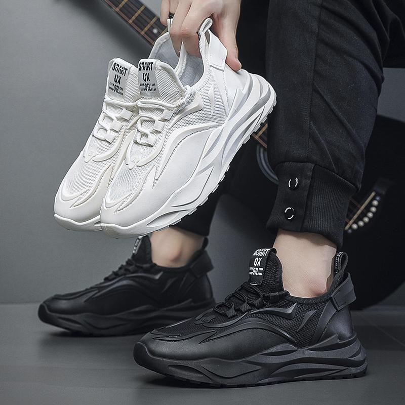 Модные трендовые туфли для мужчин, дышащие повседневные кроссовки, мужские черные мужские туфли, кроссовки в уличном стиле
