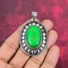 Green Copper Turquoise Pendant, 925 Sterling Silver Pendant Gemstone Jewelry, Handmade Pendant Amazing Jewelry, Gift For Her