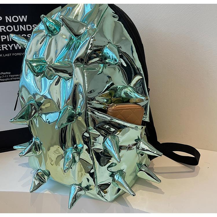 Школьный рюкзак модный дизайн с шипами рюкзак модный крутой личность глянцевый трехмерный еж жареная улица студенческий рюкзак