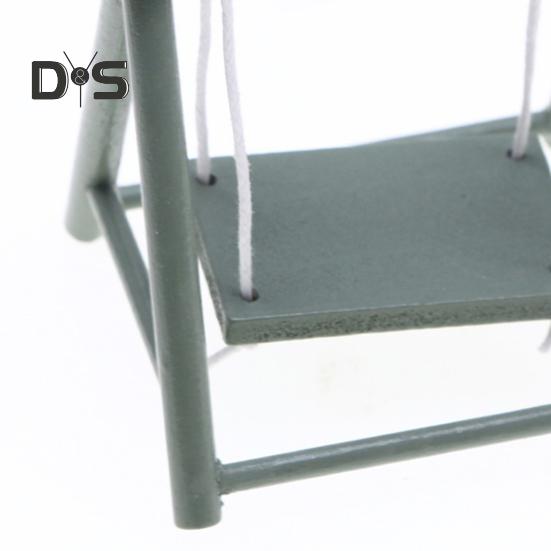 1/12 Миниатюрное кресло-качели Реалистичные мини-качели для патио Кукольный аксессуар Мини-мебель Кресло-качели для миниатюрных домов Кукольный особняк