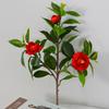 Plastic Artificial Camellia Flowers Real Touch Fake Flower  Shop Hotel Decoration