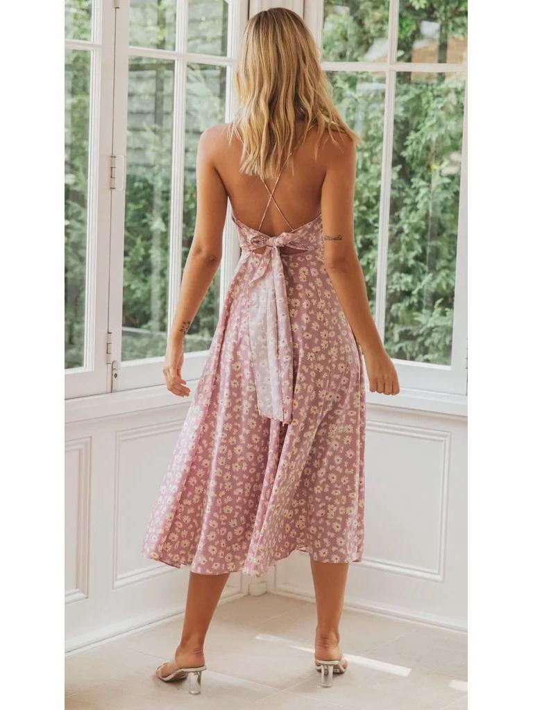 2023 Bohemian Print Beach Dress - Women's Sexy Spring/Summer Suspender Style