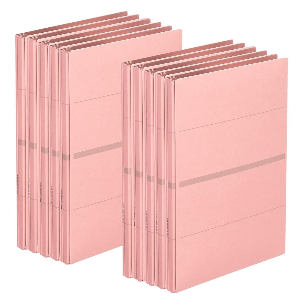 Plus Flat File Expandable Binding String Type Replacement 10 x 10 A4, Spine, Senobas, / Cover, Pink, pieces, FL-023SH, 89-140