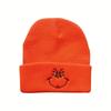 Уютная вязаная шапка-бини с вышивкой мультяшного лица для защиты от ветра и тепла зимой