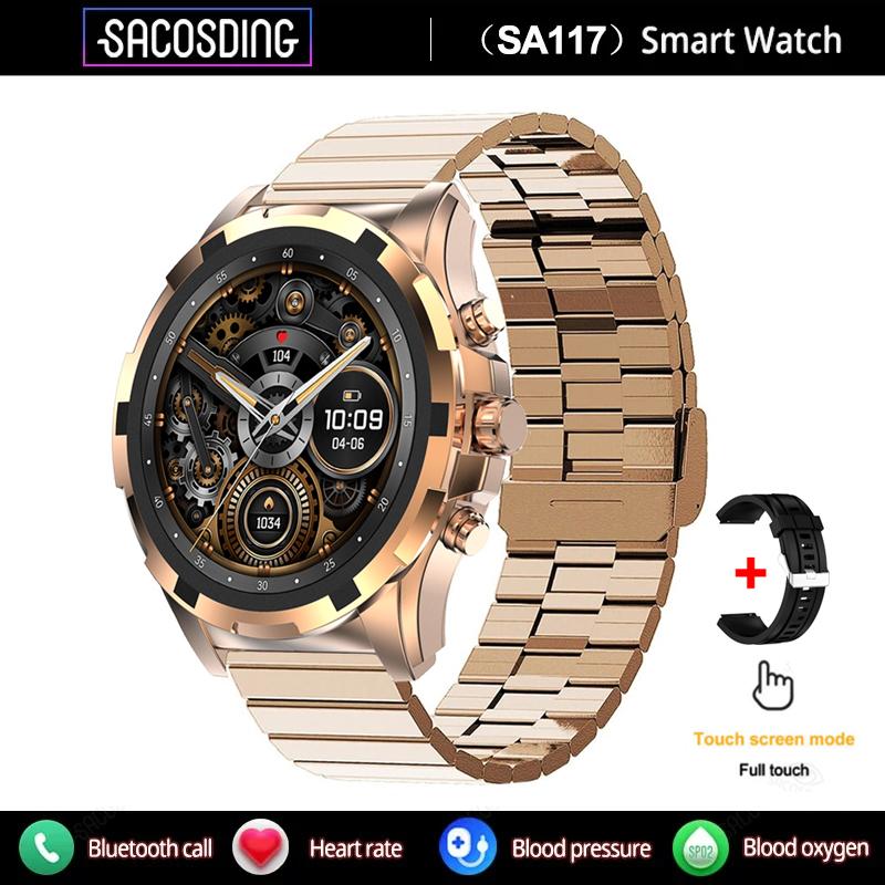 SACOSDING SA117 Smart Watch Always On Display NFC Bluetooth Call Voice Assistant 466*466 AMOLED Screen Sports Fitness Smartwatch