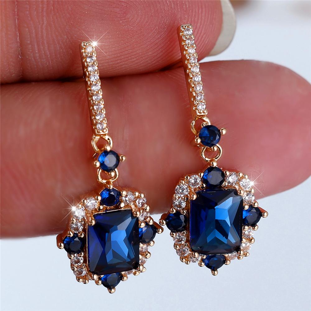 Серьги-подвески из кубического циркония золотого цвета, роскошные женские серьги, свадебные украшения для ушей