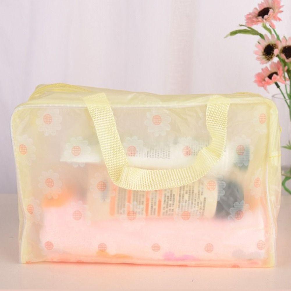 Floral Storage Bag Zipper PVC Make Up Bag Swimming Bags Bathing Storage Bag Travel Cosmetic Bag
