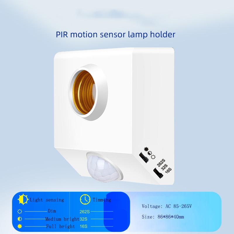 Бесконтактный интеллектуальный патрон для лампы E27/E14 85-265 В с датчиком движения и света, управляемый голосом/звуком патрон для лампы
