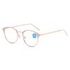 +1.0 To +4.0 Round Retro Pink Reading Glasses Anti Blue Light Presbyopic Ultralight High Quality Metal Frame Eyeglasses