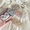 Ins Minimalist Transparent Contact Lens Box Women Travel Colored Contacts Companion Box Contact Lenses Case with Tweezers