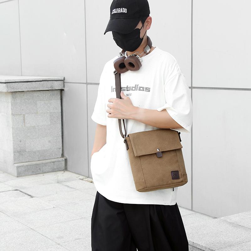 Мужская холщовая сумка через плечо Многофункциональная легкая наплечная сумка