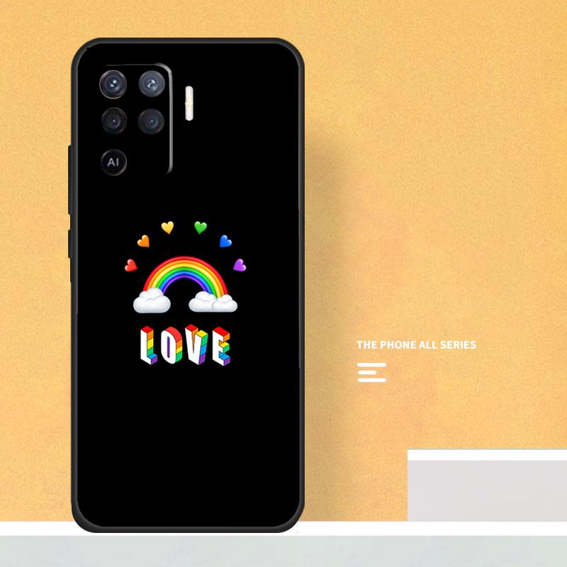 Heart Rainbow Gay Pride LGBT Case For Oppo A80 A60 A40 A6 A5 Pro A15 A16 A17 A57 A94 A74 A54 A76 A96 A18 A38 A58 A78 A98