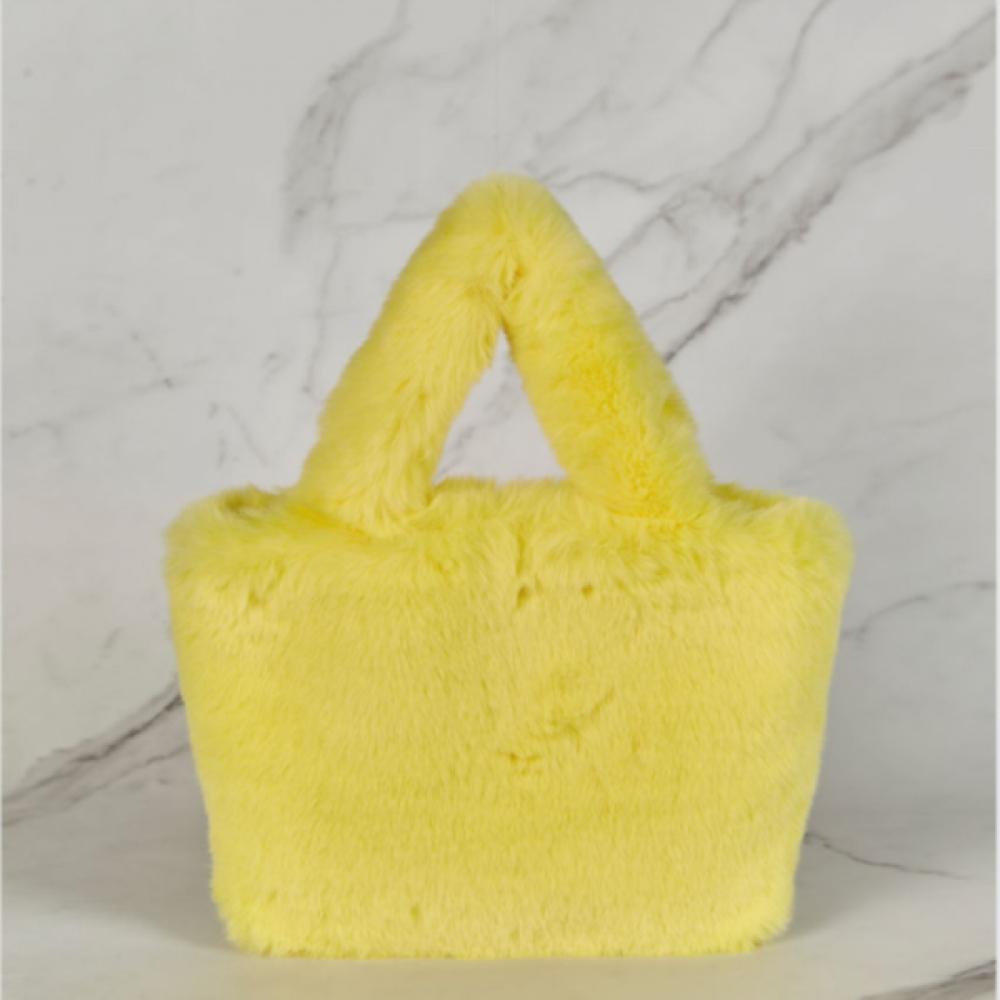 Lala Fogni Fur Tote Crossbody Bag Lemon Maiab0029