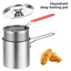 With Lid Deep Fryer with Strainer Stainless Steel Milk Warmer Pot Tempura Fryer Pan  Kitchen