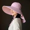 Hat Women's UV Protection Empty Top Hat Outdoor Large Brim Bucket Hat Face Protection Neck Protection Sun Hat Summer
