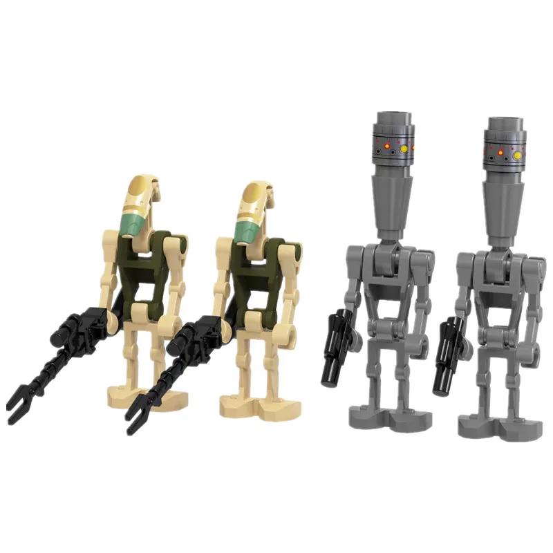 Набор MOC (Модель) Миниатюрные фигурки военных солдатиков в стиле аниме, экшен, Fallout, оружие, роботы-меха, строительные блоки, конструктор, игрушки для детей, подарок