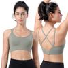 Женский спортивный бюстгальтер для йоги с двойными бретелями и открытой спиной, эластичный бюстгальтер с полной чашкой, противоударный бюстгальтер для фитнеса и тренировок