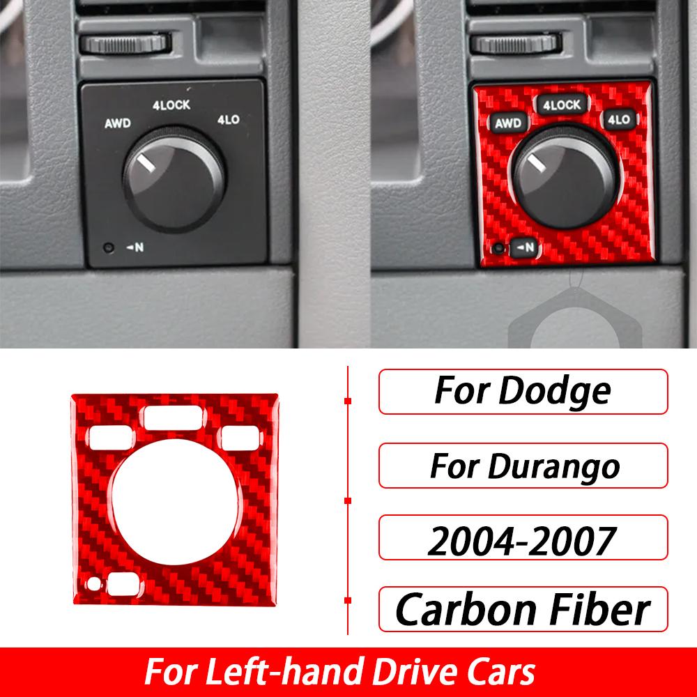 Для Dodge Durango 2004-2007 Углеродное волокно 4WD Панель управления переключателем Декоративная накладка Декор салона автомобиля Наклейка Аксессуары