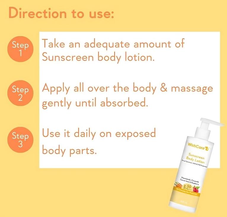 WishCare SPF50 Солнцезащитный лосьон для тела - Широкий спектр - Защита от UVA и UVB лучей без белого налета для мужчин и женщин - 200 мл