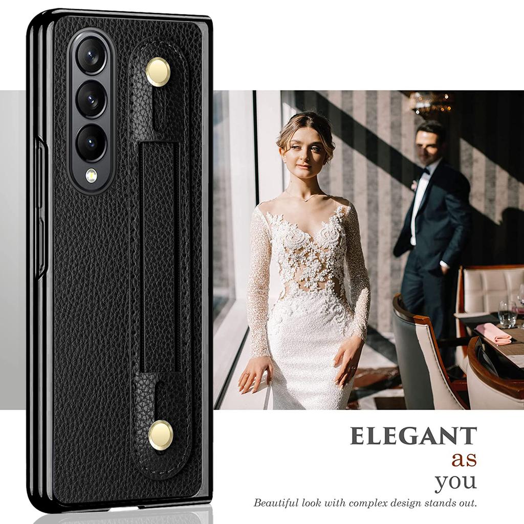 Портативный кожаный чехол-браслет для мобильного телефона Samsung Galaxy Z Fold 4 Fold3 Fold4 Fold2 5g Fold 2 3, защитная пленка для переднего стекла