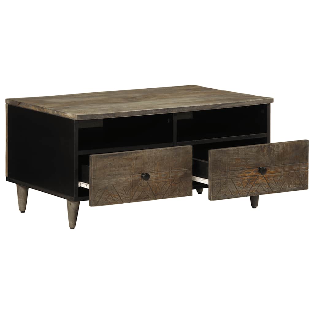 Stolik Kawowy Jasnoszary 80X54X40 Cm Drewno Lite Mango