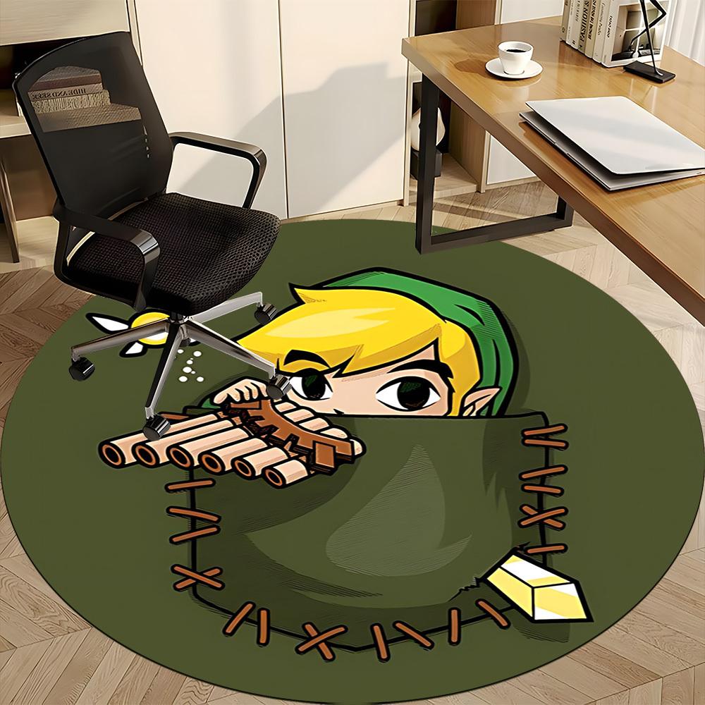 1pc Legend of Zelda Pan Flute Office Round Area Rug, Under Office Chairs Bedroom Living Room Home Decor, Available in Various Sizes