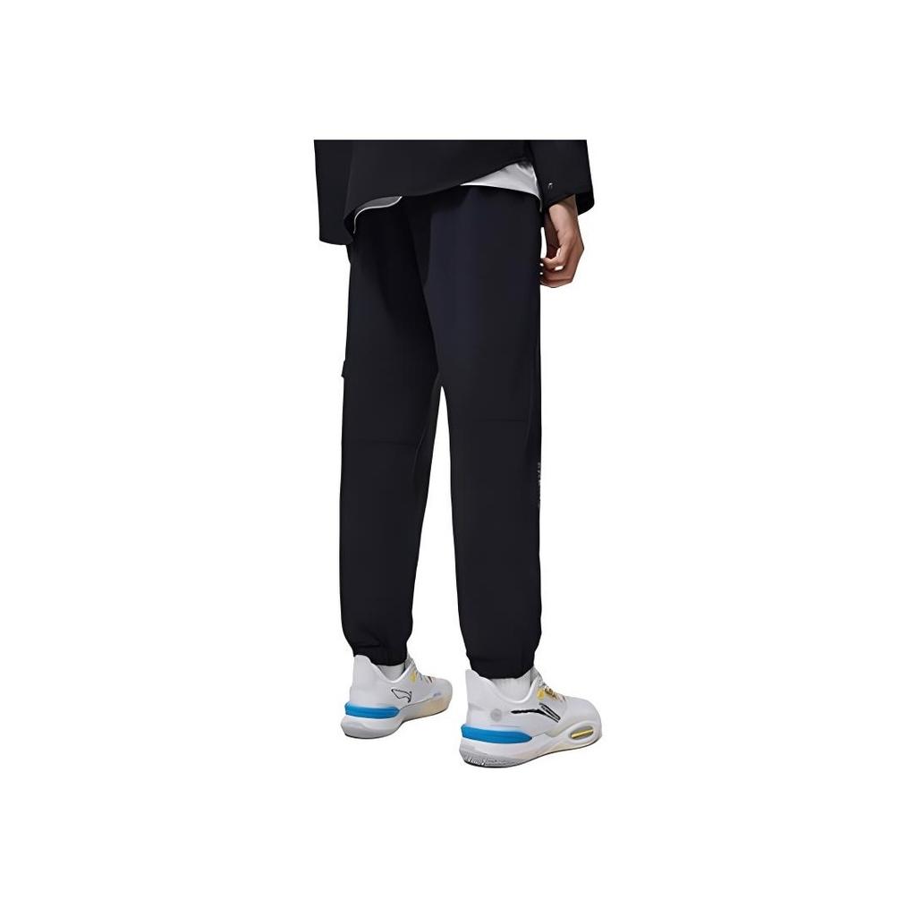Li-Ning Wade Series Solid Color Tapered Multi-Pocket Woven Knit Sports Pants Men Pants Black AYKU013-1