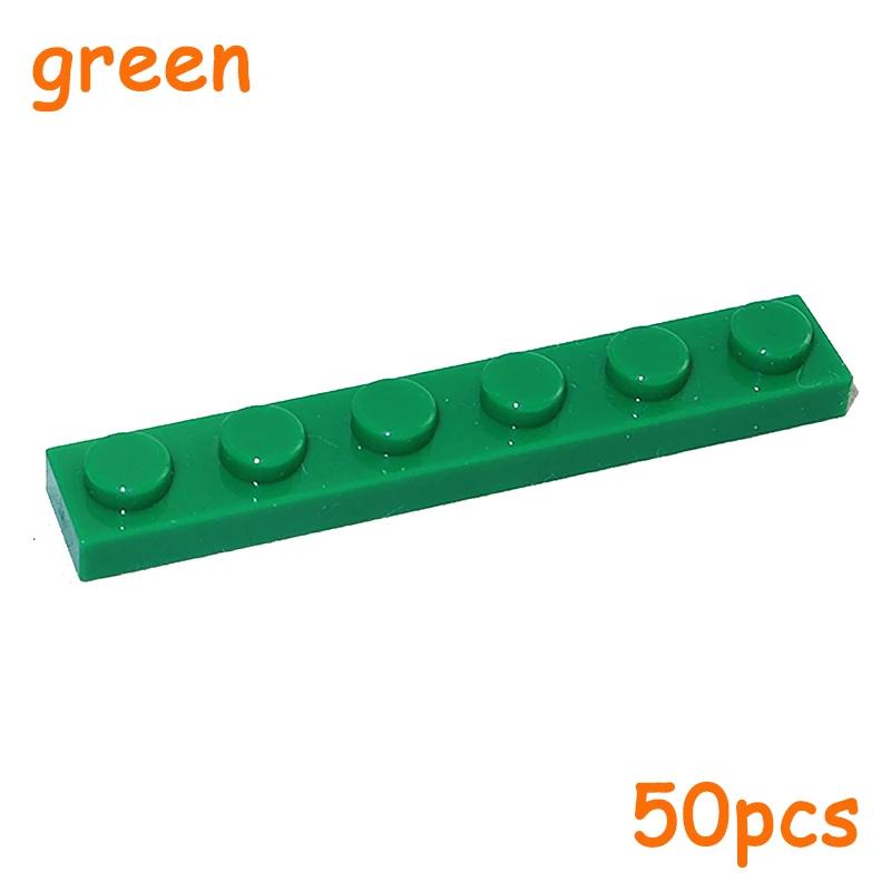 Нетоксичные 50 шт. Размер 3666 1x6 Пластина с точками Moc Сборные Частицы Diy Строительные Блоки 1*6 Фигурки Кирпичики Образовательная Креативная Игрушка Для Ребенка