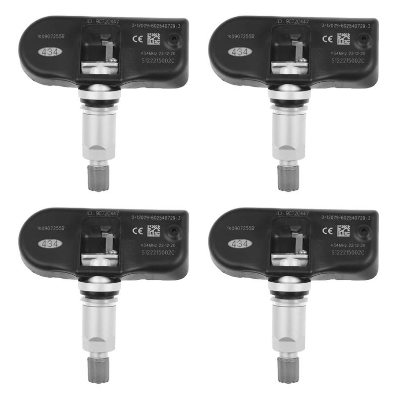 4pcs 1K0907255B TPMS Tire Pressure Sensor 434MHZ for VW Volkswagen Passat B6 2006-2011