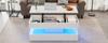 Modern Coffee Table with LED Lighting and Hidden Storage - Side Table with Hydraulic Lift, 100*50*42 cm, 50 kg Load Capacity