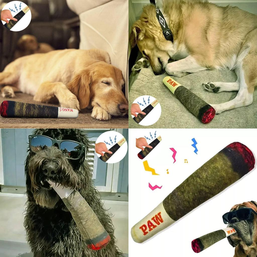 Lifelike Green Cigar Dog Toy Crafted From Premium Plush For Happy Pets