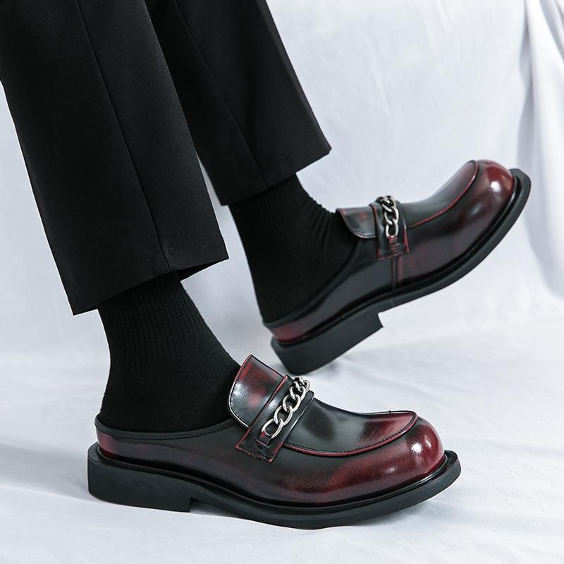 2025 лето новые полузакрытые маленькие кожаные туфли большого размера модные туфли для платья повседневные туфли внешнеторговая деловая обувь